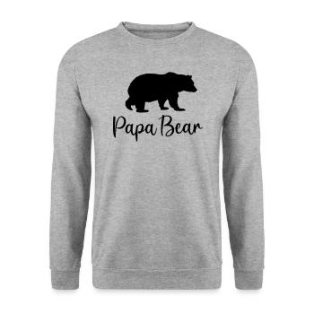 Papa Bär Bester Vater Geschenkidee Familie - Unisex Pullover - Weißgrau meliert - Vorne - Alina (178cm) & Michal (187cm)