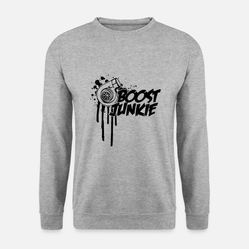 Boost Junkie Turbo Ladedruck - Unisex Pullover - Weißgrau meliert
