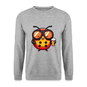 Ladybug Après-ski Bière Bande dessinée - Sweat-shirt Unisexe - gris chiné - Devant - Alina (178cm) & Michal (187cm)