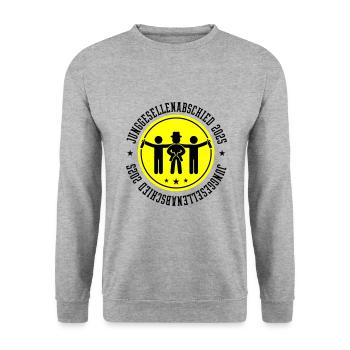 Junggesellenabschied 2025 Jga Team - Unisex Pullover - Weißgrau meliert - Vorne - Alina (178cm) & Michal (187cm)