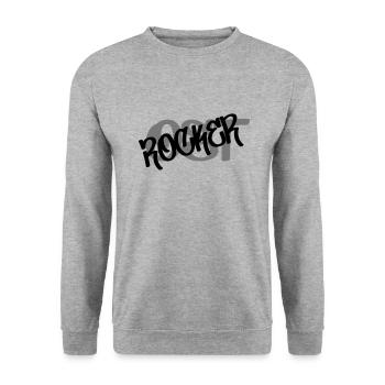 OST ROCKER Style Shirt DDR - Unisex Pullover - Weißgrau meliert - Vorne - Alina (178cm) & Michal (187cm)