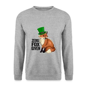 Zero Fox Given Jeu de mots mignon Kawaii Irish Fox - Sweat-shirt Unisexe - gris chiné - Devant - Alina (178cm) & Michal (187cm)