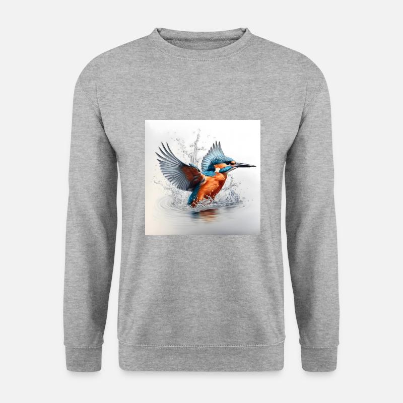 Eisvogel - Unisex Pullover - Weißgrau meliert