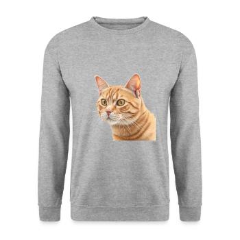 Cat - Unisex Sweatshirt - salt & pepper - Front - Alina (178cm) & Michal (187cm)