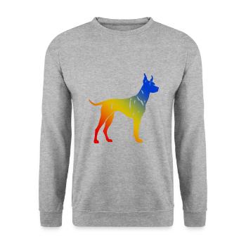 Doberman Dog Colorful - Unisex Sweatshirt - salt & pepper - Front - Alina (178cm) & Michal (187cm)
