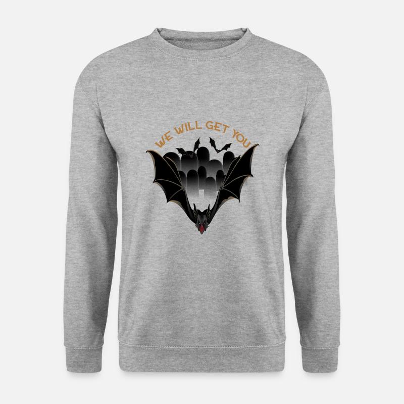 Fledermaus - Unisex Pullover - Weißgrau meliert