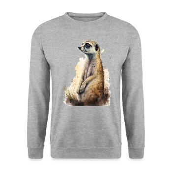 Suricate mignon mignon - Sweat-shirt Unisexe - gris chiné - Devant - Alina (178cm) & Michal (187cm)
