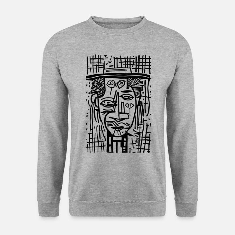 Bildende Kunst LIEBE - Unisex Pullover - Weißgrau meliert