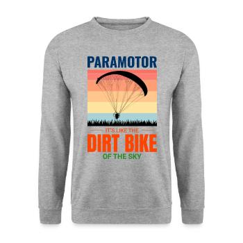 Motorschirmpilot Motorschirm Motorschirm Dirt Bike Gleitschirm - Unisex Pullover - Weißgrau meliert - Vorne - Alina (178cm) & Michal (187cm)