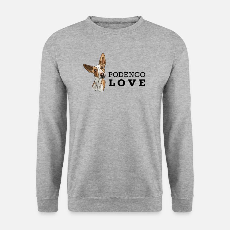 Podenco Love - Unisex Pullover - Weißgrau meliert