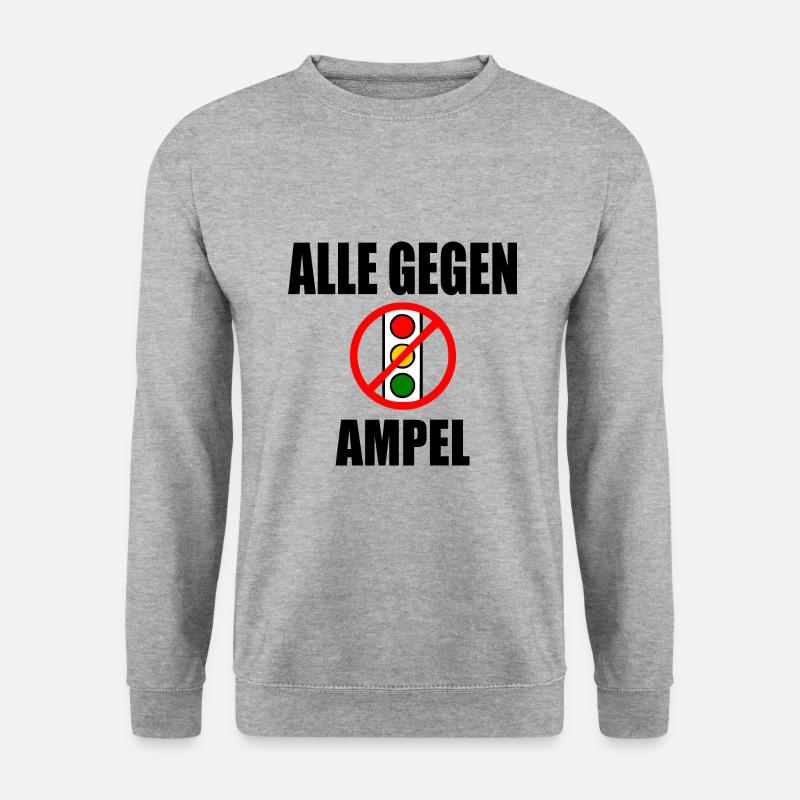 Alle gegen ampel - Unisex Pullover - Weißgrau meliert
