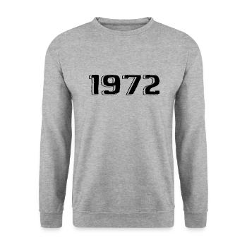 Vintage 1972 Naissance Anniversaire Rétro 1972 - Sweat-shirt Unisexe - gris chiné - Devant - Alina (178cm) & Michal (187cm)