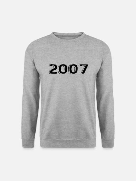Jahrgang 2007 geboren Geburtstag Retro 2007 - Unisex Pullover - Weißgrau meliert