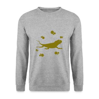 Salamandre - Animal amphibien - Sweat-shirt Unisexe - gris chiné - Devant - Alina (178cm) & Michal (187cm)