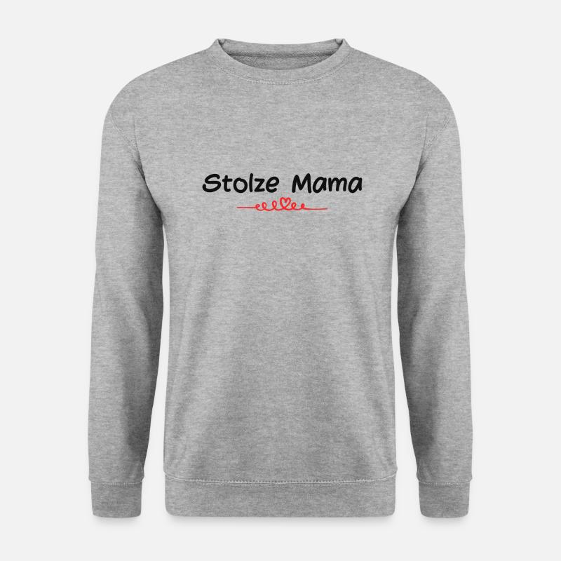 Stolze Mama - Unisex Pullover - Weißgrau meliert