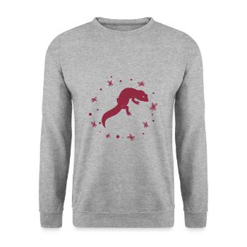 Salamandre - Animal amphibien - Sweat-shirt Unisexe - gris chiné - Devant - Alina (178cm) & Michal (187cm)