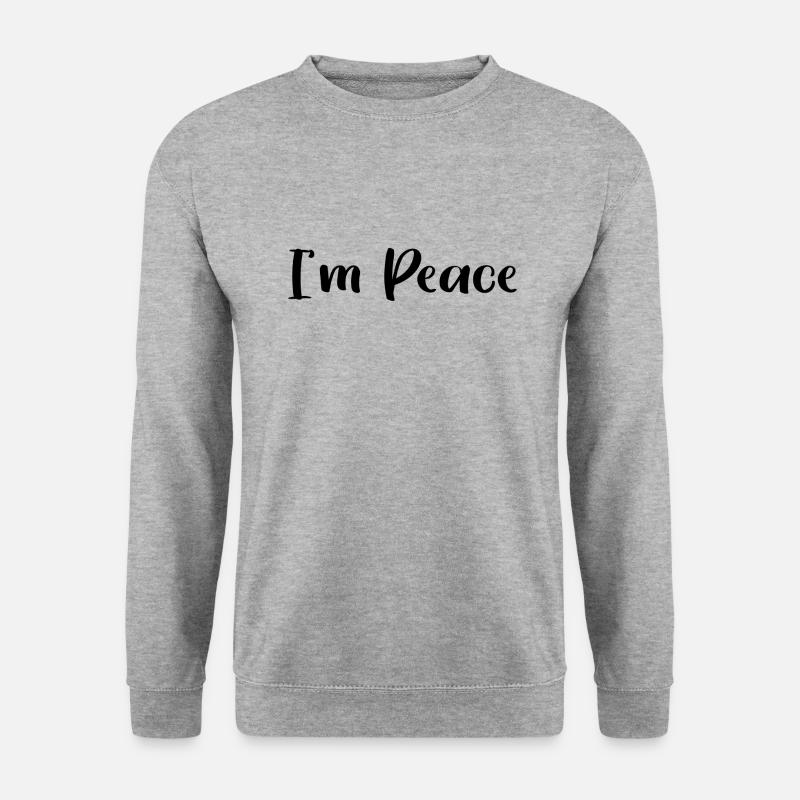 I AM PEACE - Unisex Pullover - Weißgrau meliert