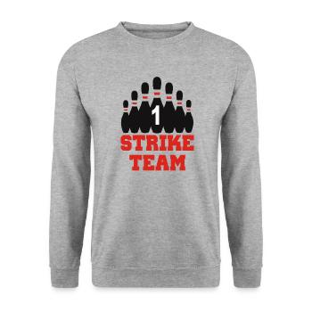 Bowling Bowler Gift Strike Team PIN Shirt - Unisex Sweatshirt - salt & pepper - Front - Alina (178cm) & Michal (187cm)