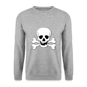 Skull - Unisex Sweatshirt - salt & pepper - Front - Alina (178cm) & Michal (187cm)