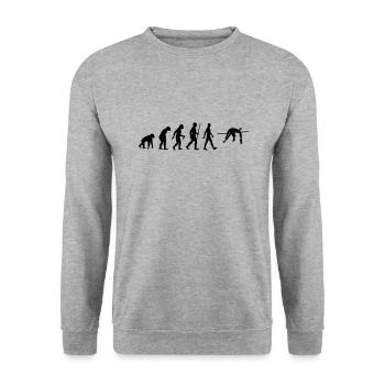 Hochsprung Evolution Leichtathletik Hochspringer - Unisex Pullover - Weißgrau meliert - Vorne - Alina (178cm) & Michal (187cm)