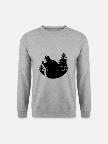 Wolf - Protection de la nature - Protection des animaux - Sweat-shirt Unisexe - gris chiné