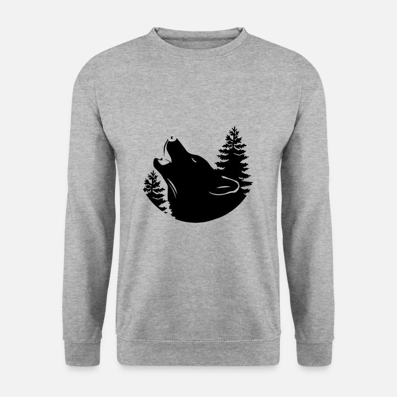 Wolf - Naturschutz - Tierschutz - Unisex Pullover - Weißgrau meliert