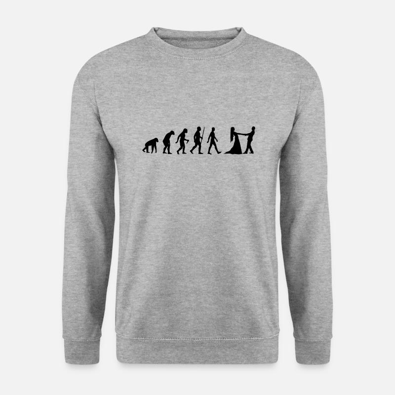 Évolution couple danse couple danse classique valse singe - Sweat-shirt Unisexe - gris chiné