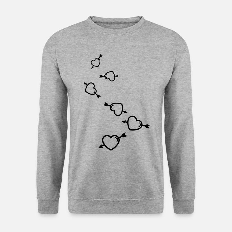 Herz symbol pfeil - Unisex Pullover - Weißgrau meliert