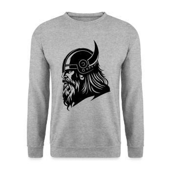 Viking Head Viking Warrior - Unisex Sweatshirt - salt & pepper - Front - Alina (178cm) & Michal (187cm)