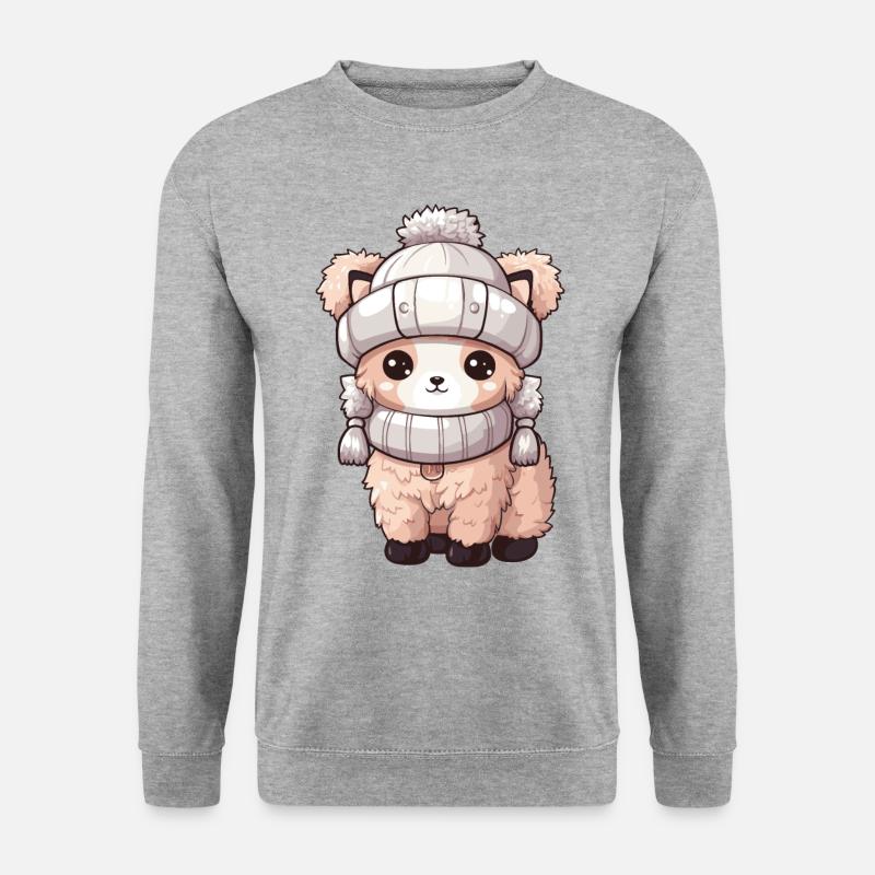 Alpaca Winter Animal Cute Comic - Unisex Sweatshirt - salt & pepper