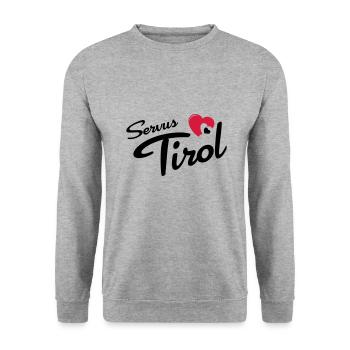 Servus Tyrol with heart - Unisex Sweatshirt - salt & pepper - Front - Alina (178cm) & Michal (187cm)