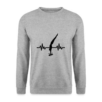 Heartbeat diver - water sports athlete - Unisex Sweatshirt - salt & pepper - Front - Alina (178cm) & Michal (187cm)