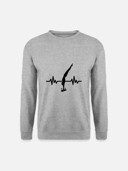Herzschlag Turmspringer - Wassersport Athlet - Unisex Pullover - Weißgrau meliert