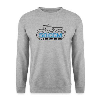 50cc Moped Sparrowhawk Hawk Emblem v.2 - Unisex Sweatshirt - salt & pepper - Front - Alina (178cm) & Michal (187cm)