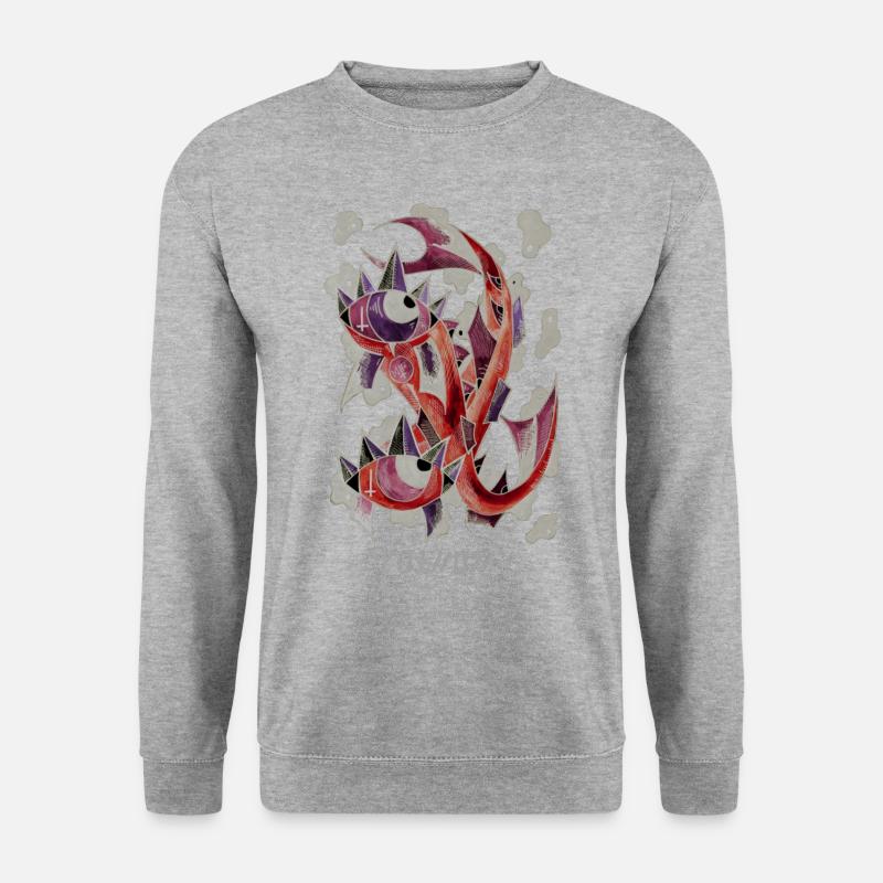 Negative Fische - Unisex Pullover - Weißgrau meliert