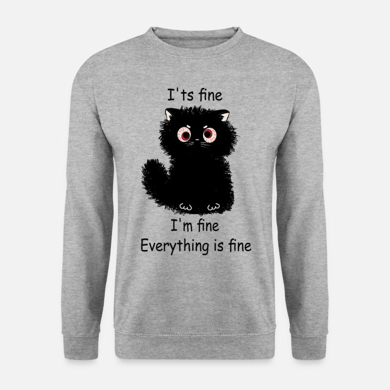 Cute Kitty - Unisex Pullover - Weißgrau meliert