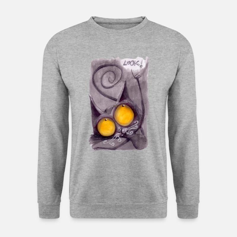 Seriel kat 04 - Unisex sweater - hvidgrå meleret