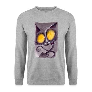 Serial Cat 11 - Unisex Sweatshirt - salt & pepper - Front - Alina (178cm) & Michal (187cm)