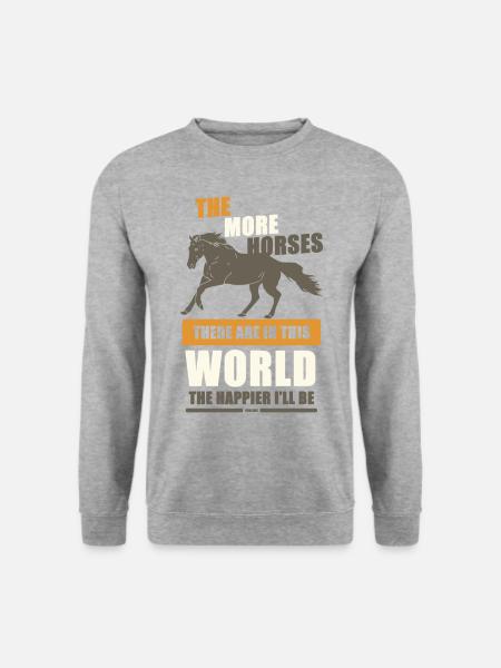 Pferd Kinder Mädchen Pferdefreund - Unisex Pullover - Weißgrau meliert