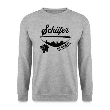 Schäfer Rente Ruhestand Rentner Tierwirt Schäferei - Unisex Pullover - Weißgrau meliert - Vorne - Alina (178cm) & Michal (187cm)