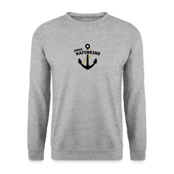 Emder Hafenkind - Unisex Pullover - Weißgrau meliert - Vorne - Alina (178cm) & Michal (187cm)