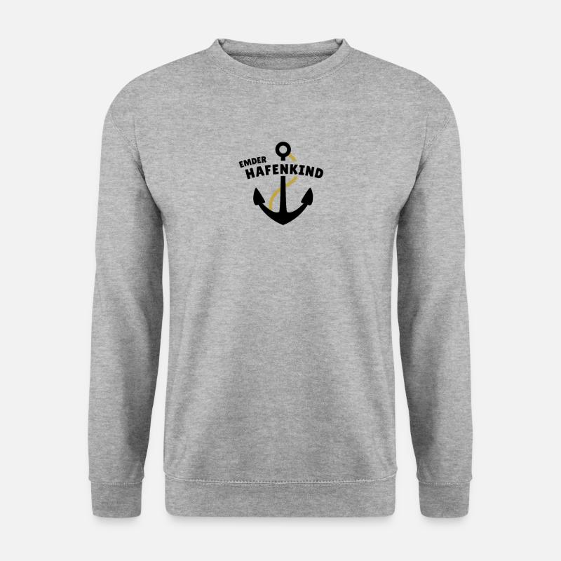 Emder Hafenkind - Unisex Pullover - Weißgrau meliert