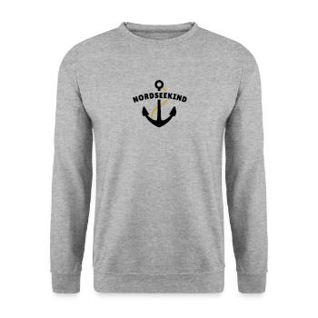 Nordseekind - Unisex Pullover - Weißgrau meliert - Vorne - Alina (178cm) & Michal (187cm)