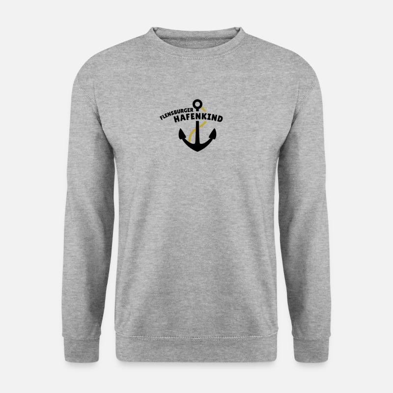 Flensburger Hafenkind - Unisex Pullover - Weißgrau meliert