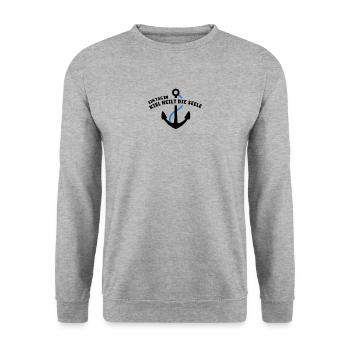 Kiel heilt die Seele - Unisex Pullover - Weißgrau meliert - Vorne - Alina (178cm) & Michal (187cm)