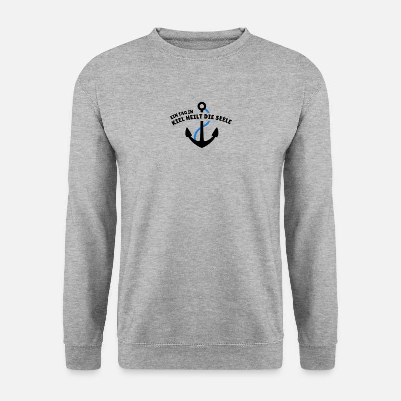 Kiel heilt die Seele - Unisex Pullover - Weißgrau meliert