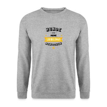 Hunde sind meine Lieblingsmenschen - Unisex Pullover - Weißgrau meliert - Vorne - Alina (178cm) & Michal (187cm)