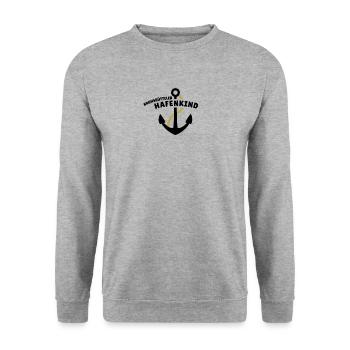 Brunsbütteler Hafenkind - Unisex Pullover - Weißgrau meliert - Vorne - Alina (178cm) & Michal (187cm)