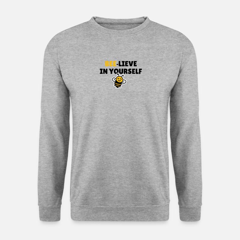 Bee-lieve in yourself - Unisex Pullover - Weißgrau meliert