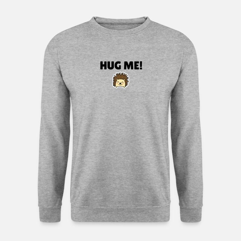 Hug me! - Unisex Pullover - Weißgrau meliert